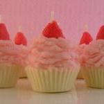 4 Pink Strawberry Shortcake Scented Mini Cupcake..