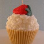 Jumbo Cupcake Candle Strawberry Shortcake Scented..