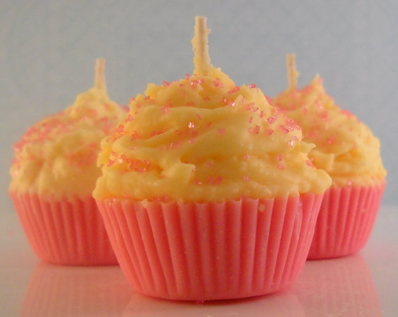 4 Mini Pink Lemonade Cupcake Candles...made With All Natural Soy Wax
