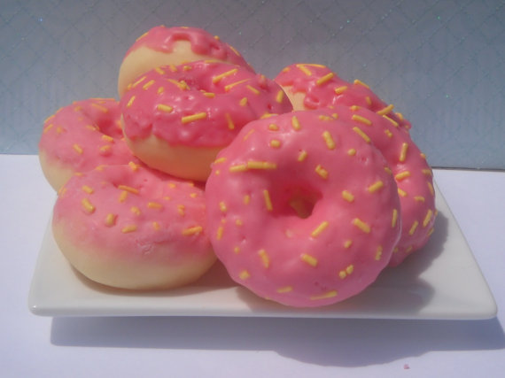 8 Donut Candle Tart Melts Pink Lemonade Scented Soy Wax